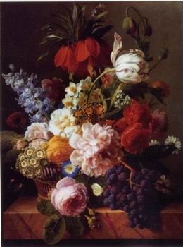 Floral, beautiful classical still life of flowers 012